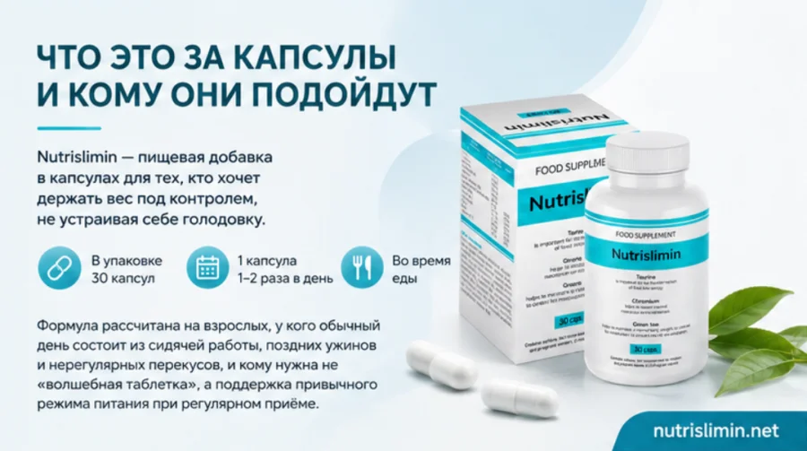 Капсулы Nutrislimin в распорядке рабочего дня